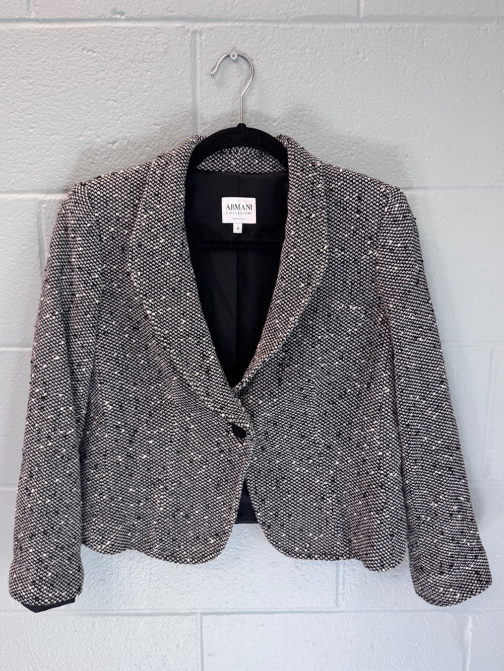 Vintage Italian Old money Armani Collezioni Tweed Blazer - Quiet Luxury Wool